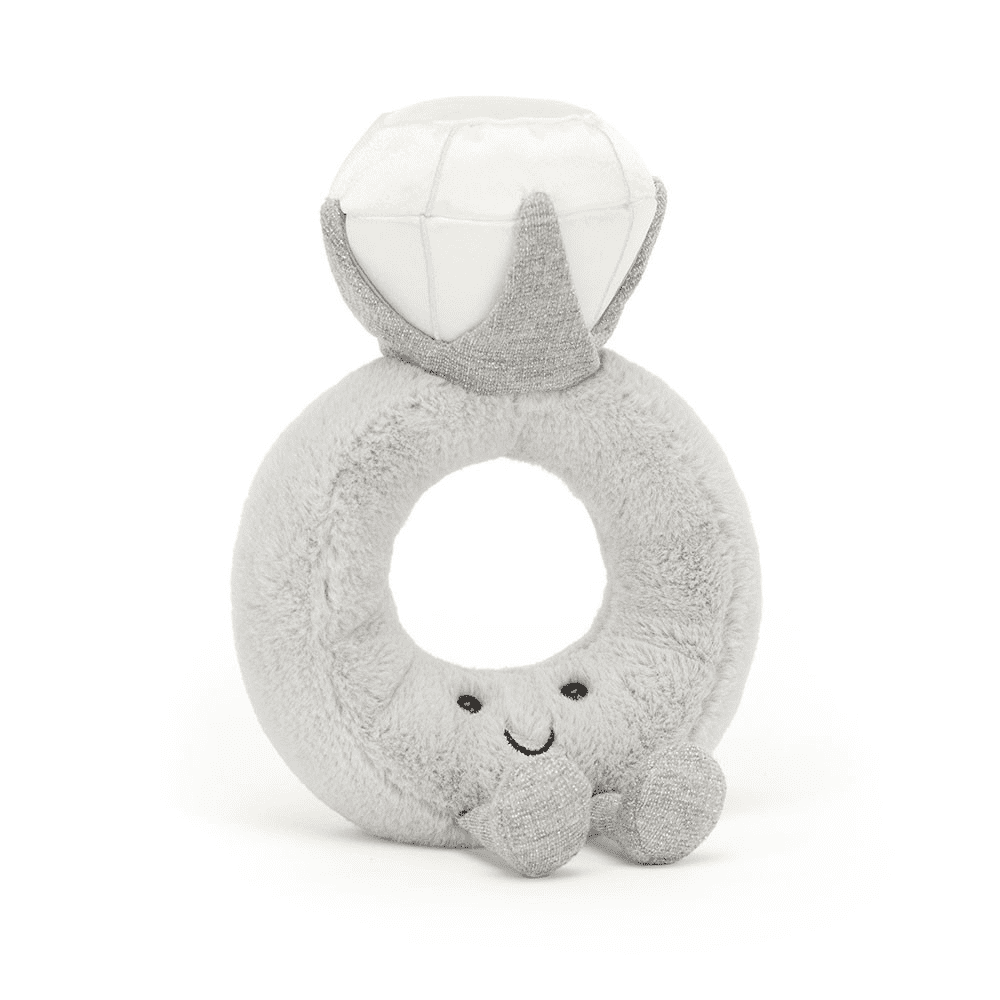 Peluche Bague Diamant sur fond blanc 