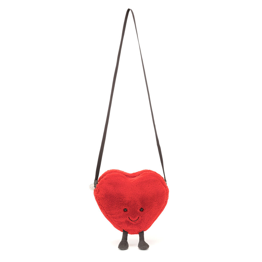 Sac Peluche Coeur Rouge sur fond blanc 