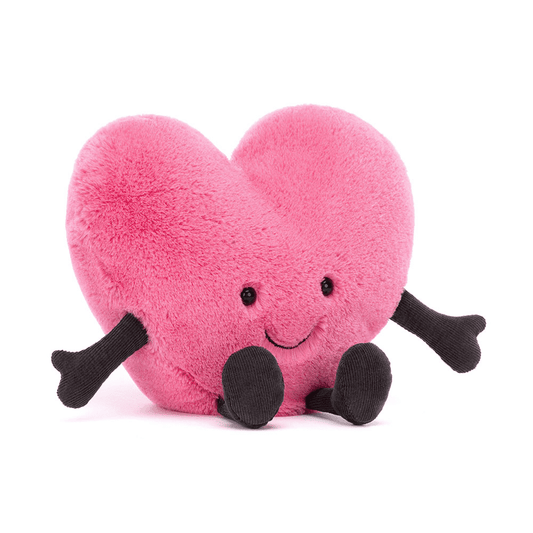 Peluche Coeur Rose sur fond blanc 