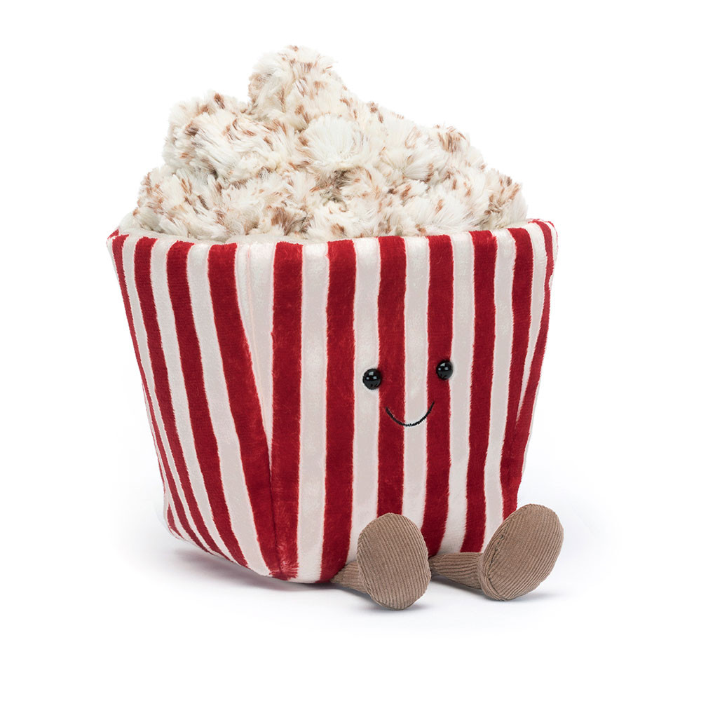 Peluche Popcorn sur fond blanc 