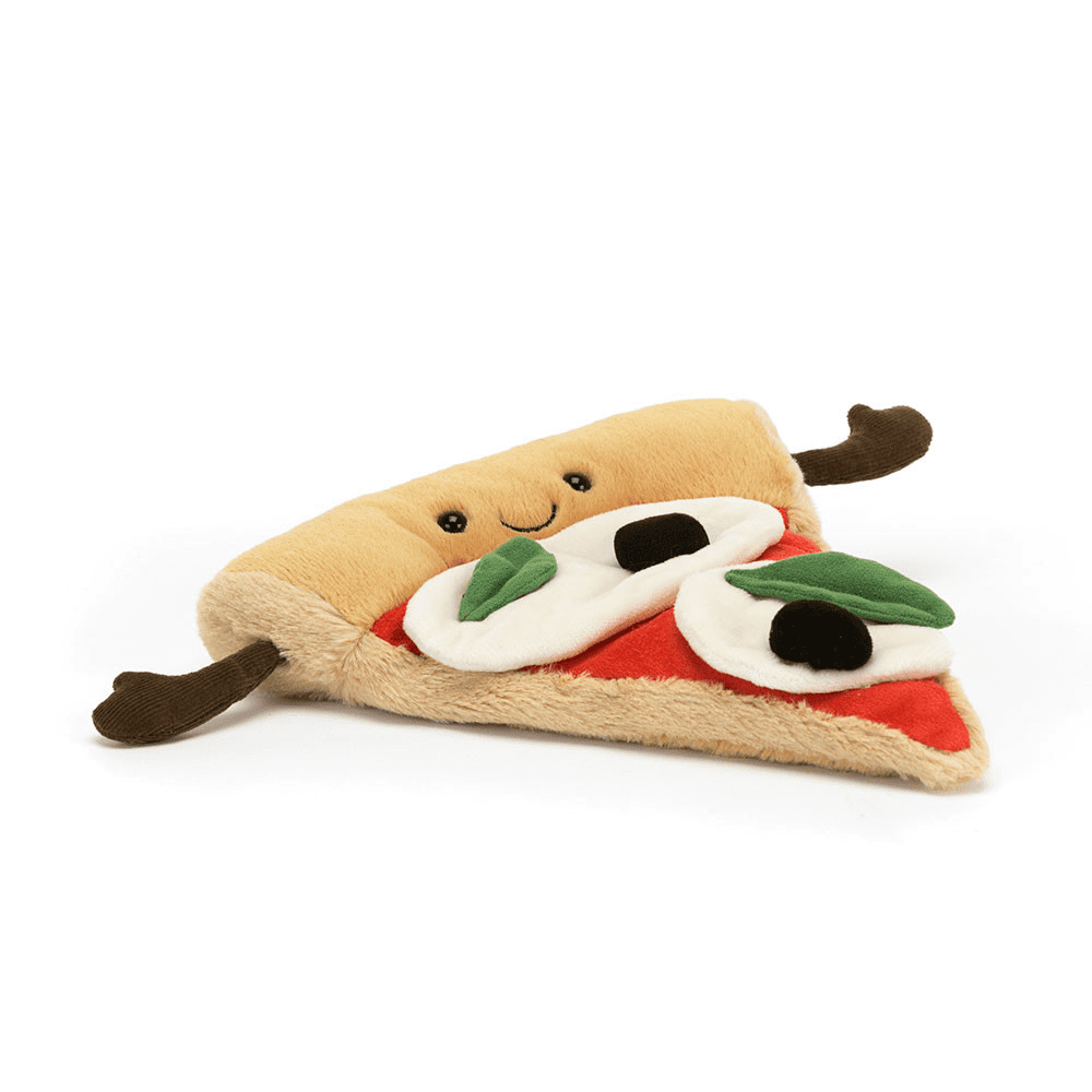 Peluche Part De Pizza sur fond blanc