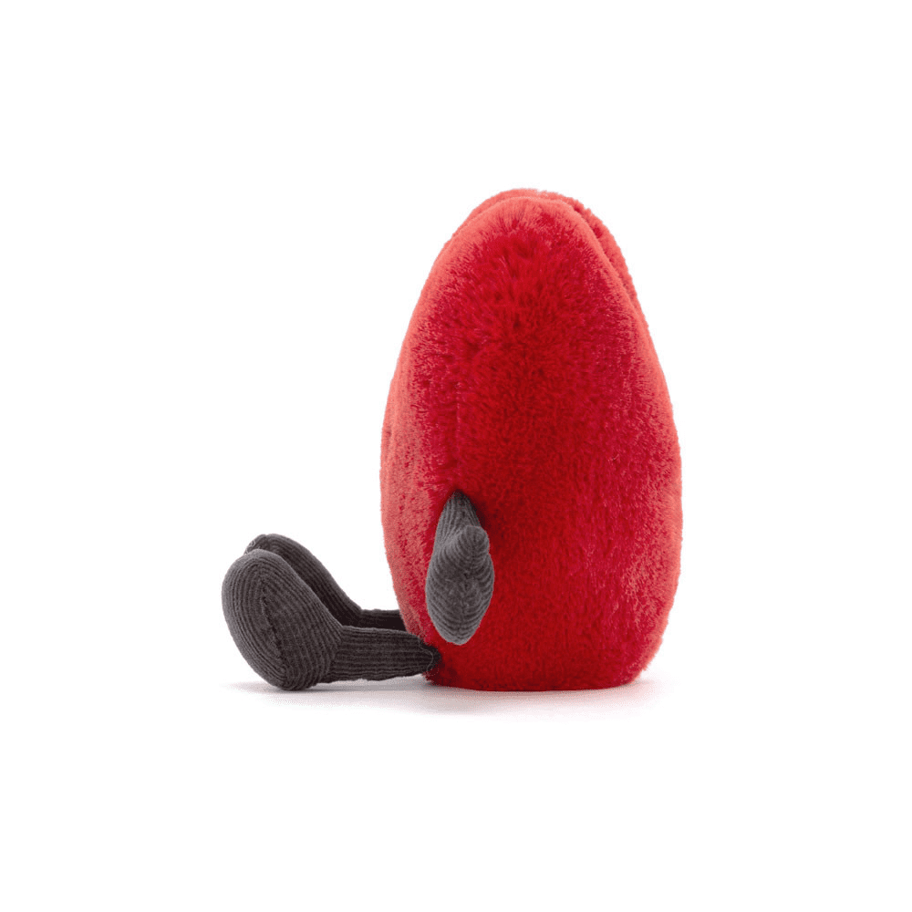 Peluche coeur rouge sur fond blanc 