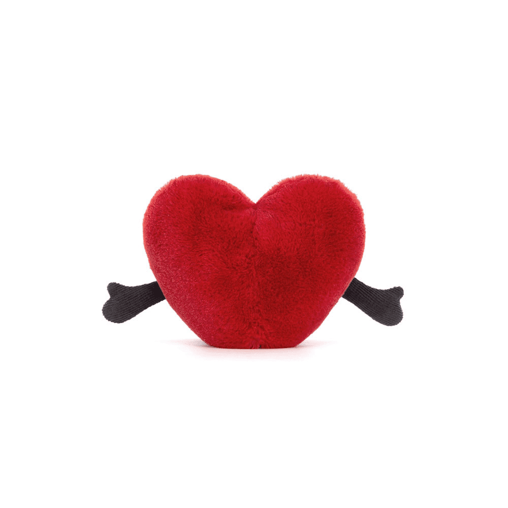 Peluche coeur rouge sur fond blanc 