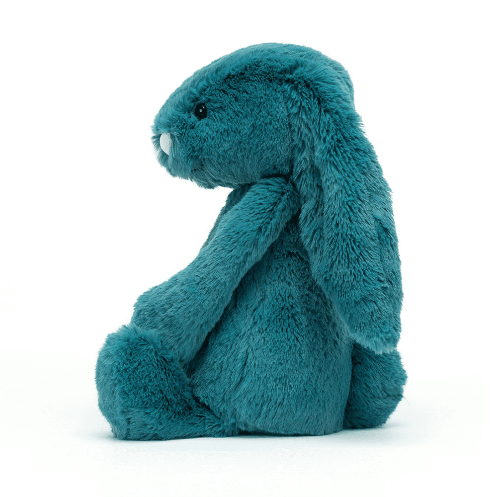 Peluche Lapin Bleu sur fond blanc 