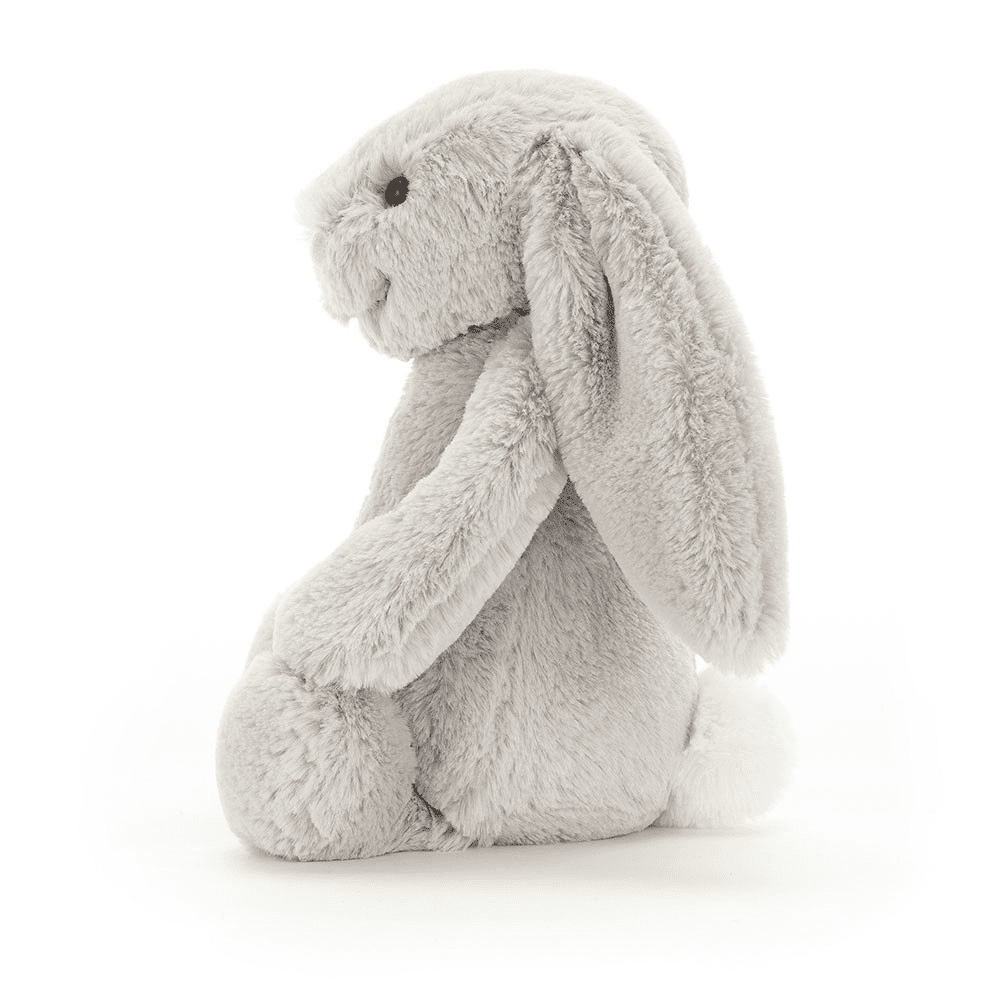 Peluche Lapin Argenté sur fond blanc 