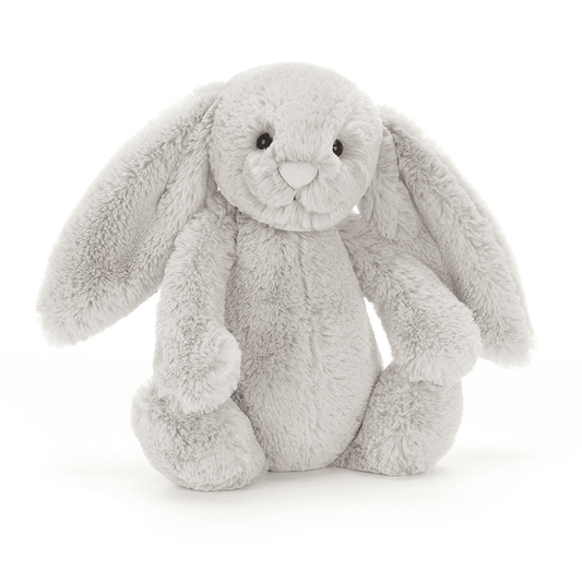 Peluche Lapin Argenté sur fond blanc 