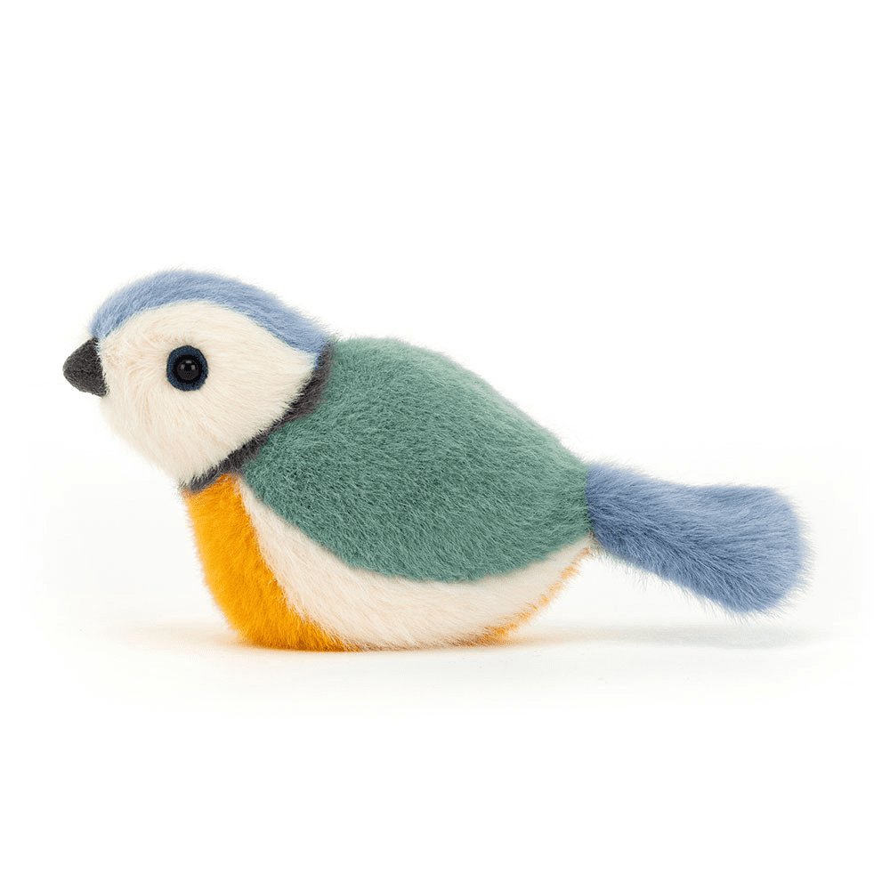 Peluche Mésange Bleue sur fond blanc 