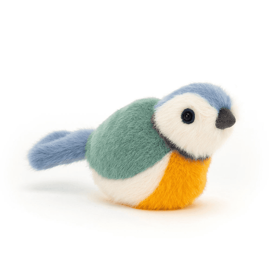 Peluche Mésange Bleue sur fond blanc 