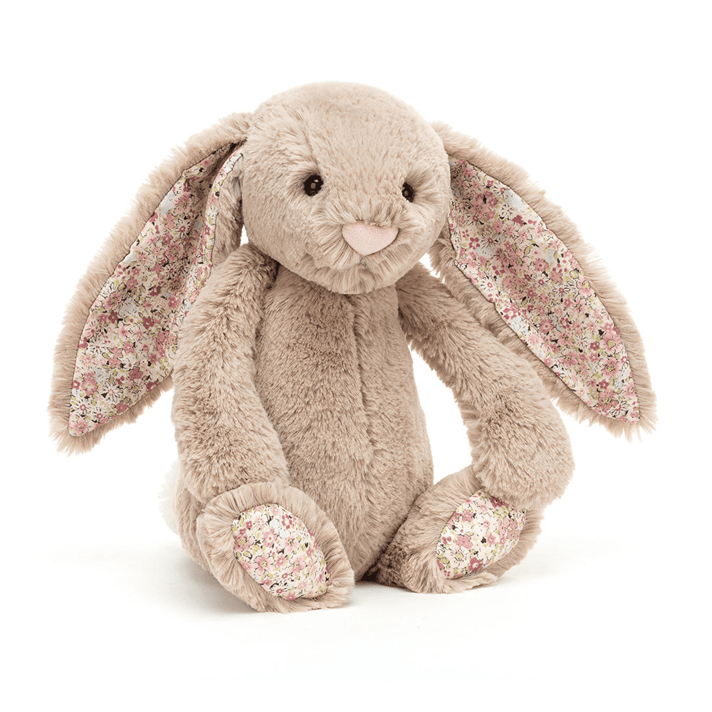 Peluche Lapin Bea Beige sur fond blanc 