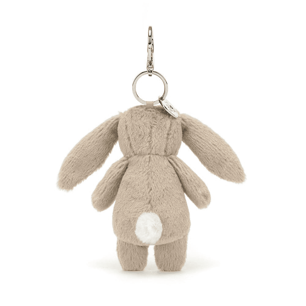 Blossom Beige Bunny Bag Charm de dos sur fond blanc 