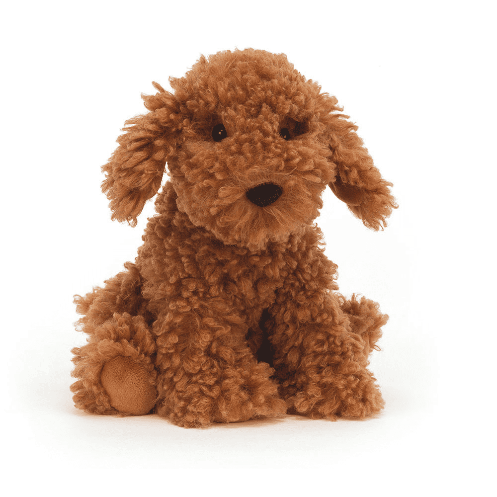 Peluche Chien de face sur fond blanc 