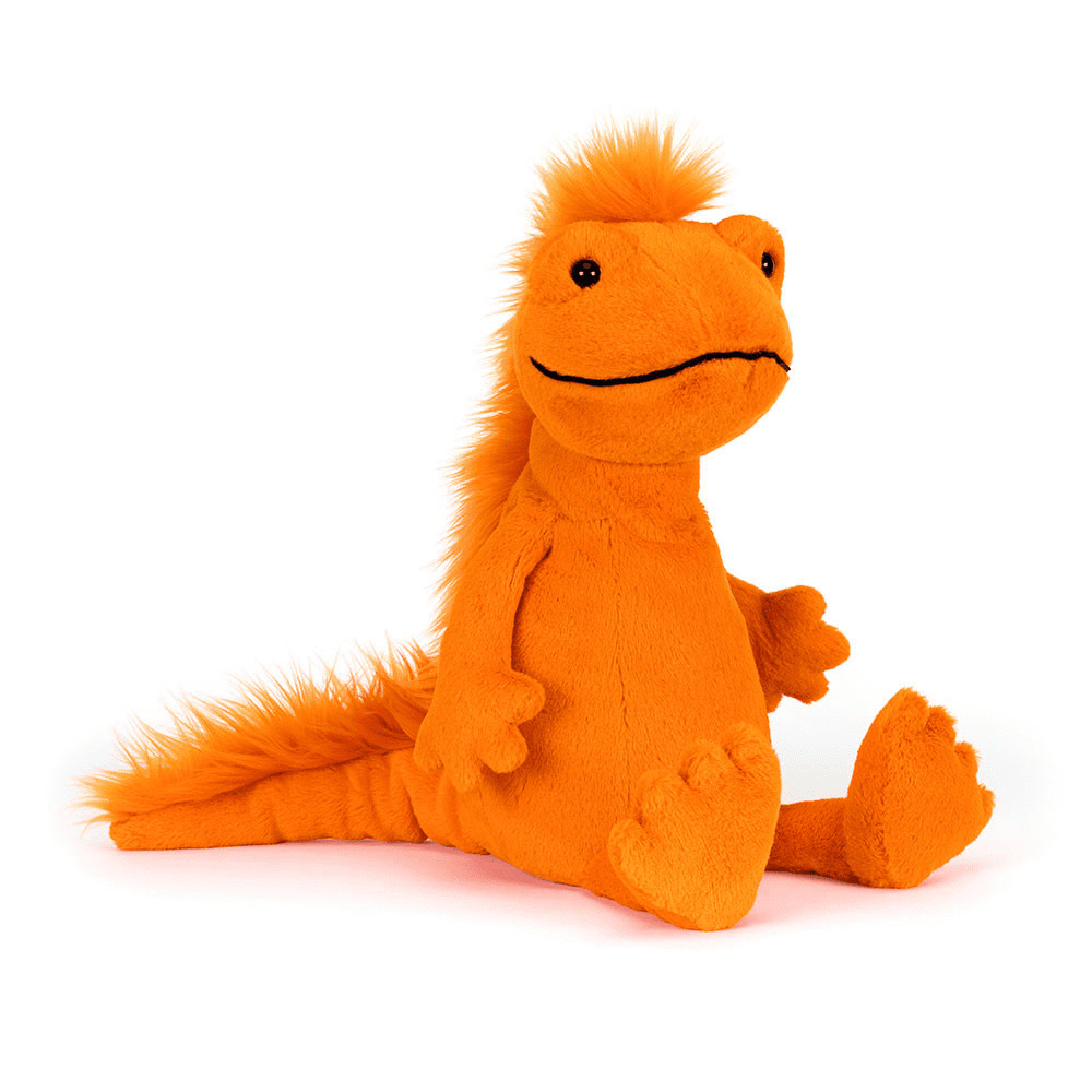 Peluche Dragon Orange sur fond blanc 