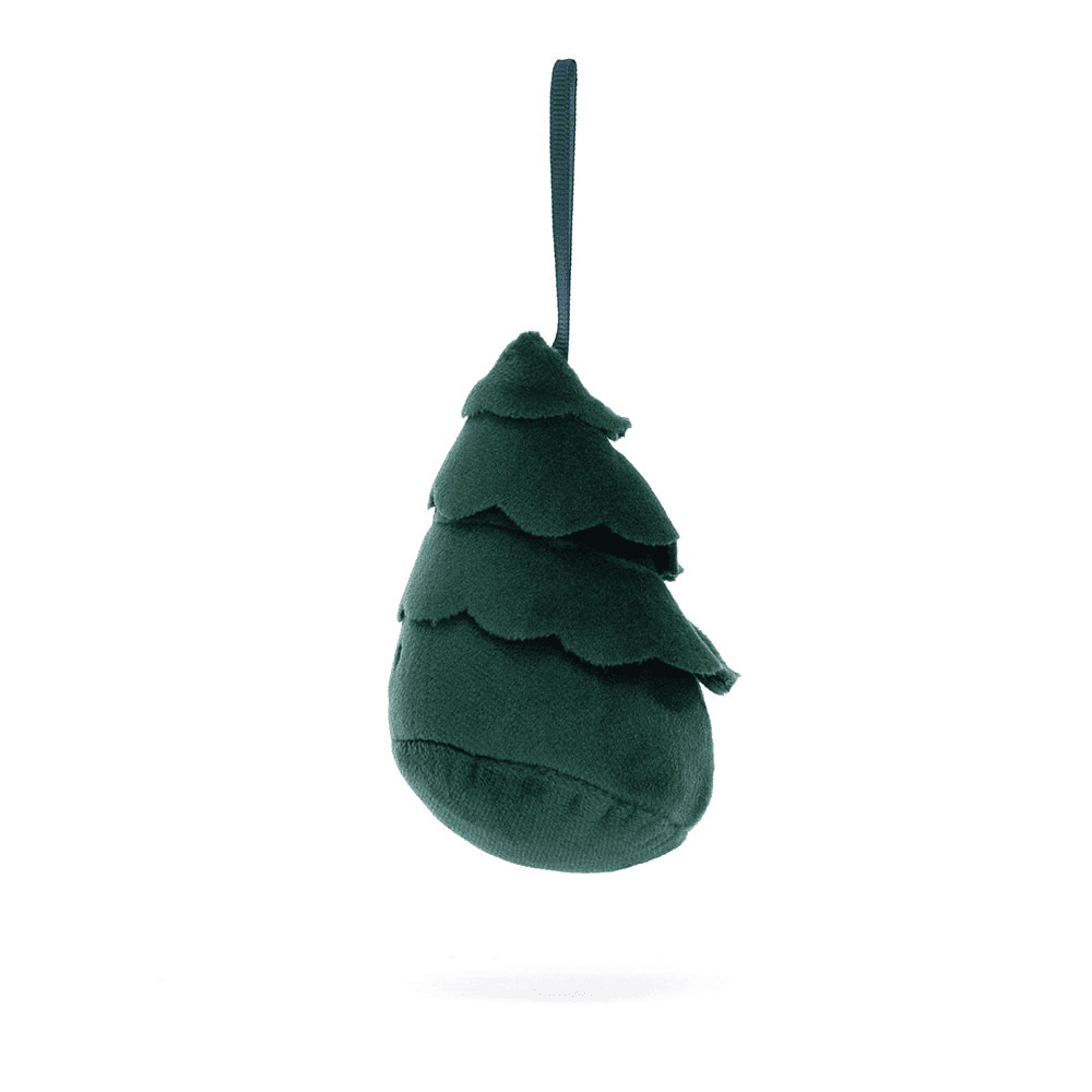 peluche suspendue arbre de noël de coté sur fond blanc 