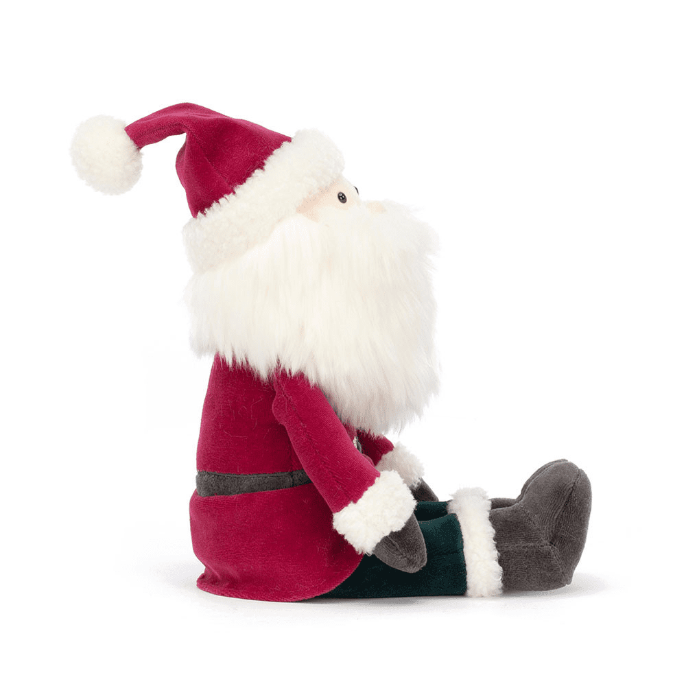 peluche père noël sur fond blanc 