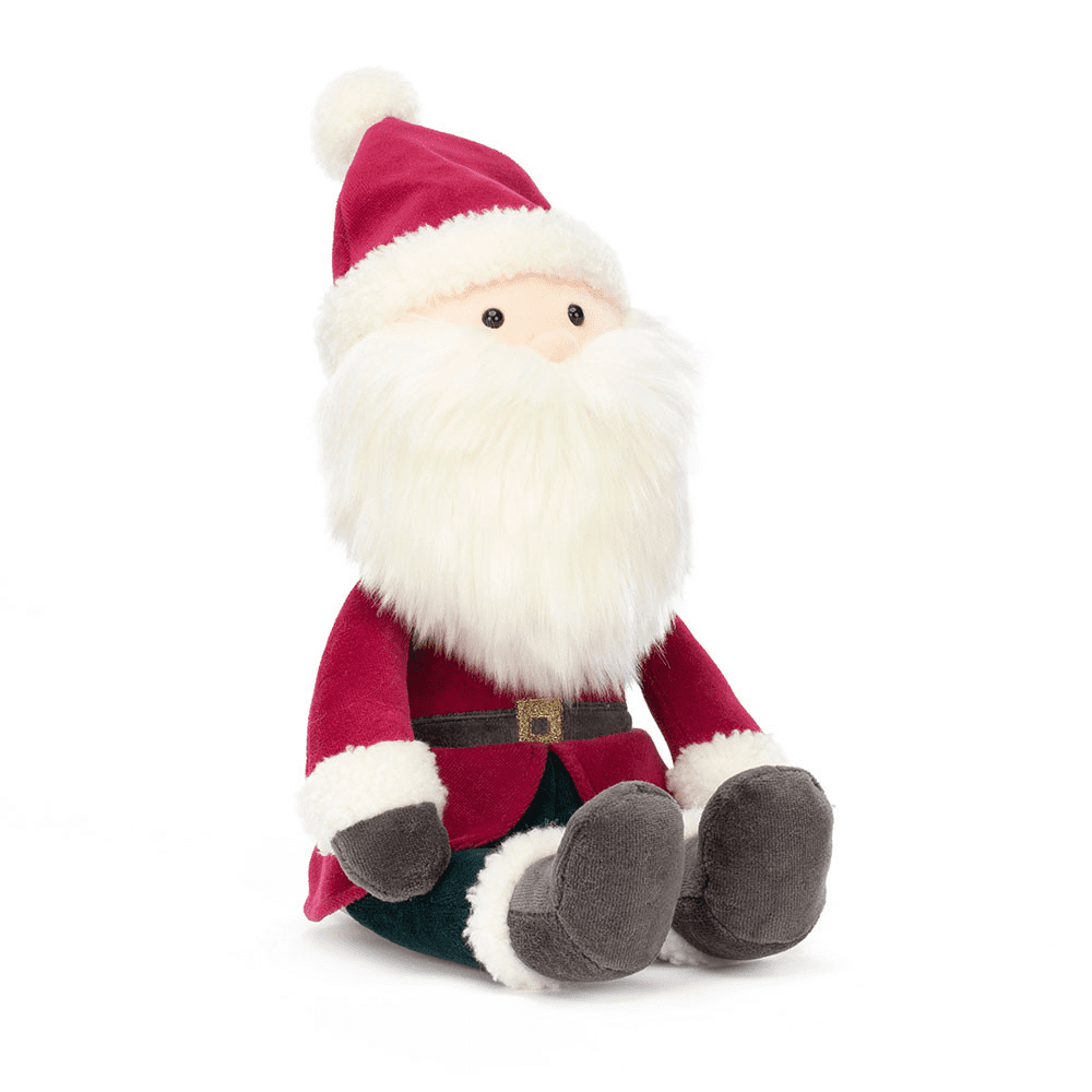 peluche père noël sur fond blanc 