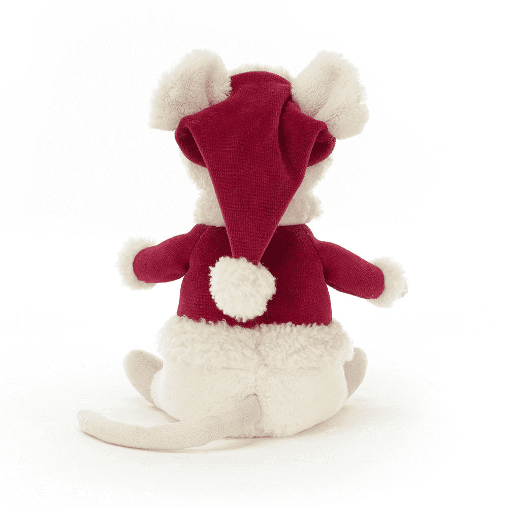 Peluche Souris De Noël sur fond blanc