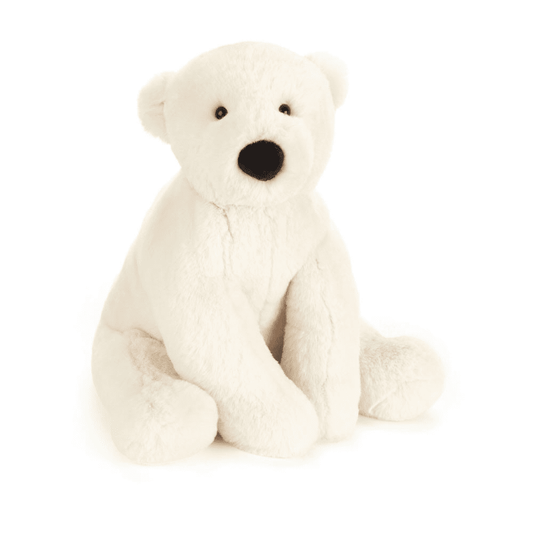 peluche ours polaire de face sur fond blanc 