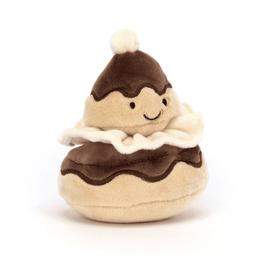 Peluche religieuse de face sur fond blanc 