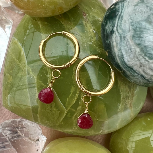 Boucles d'oreilles Fiona Agate Rouge