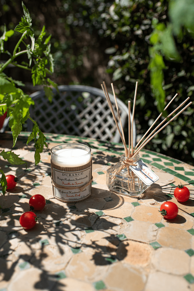 bougie durance parfum feuille de tomate décor campagne