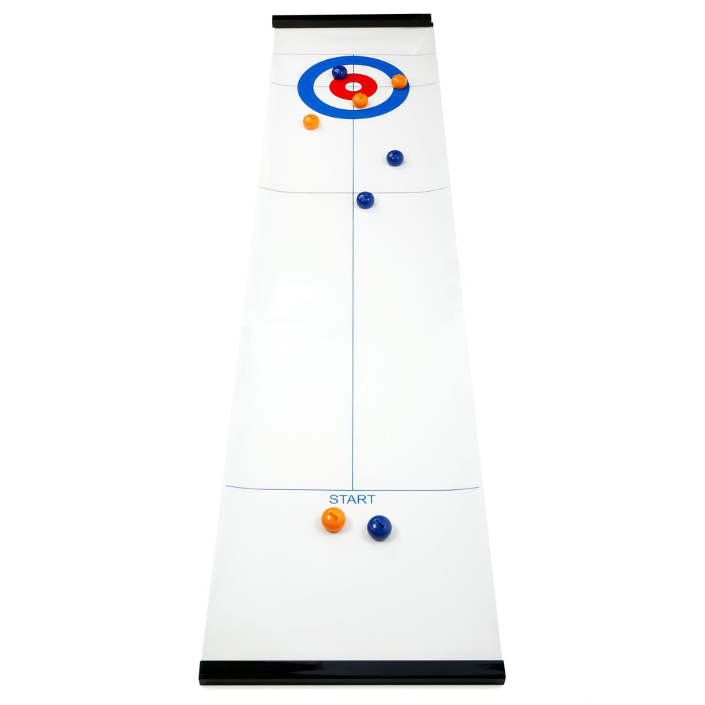 jeu curling sur fond blanc