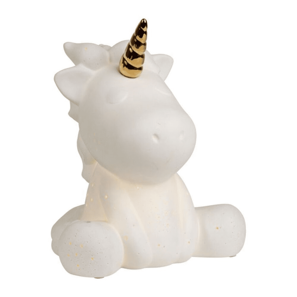 lampes en forme de licorne blanc avec led sur fond blanc