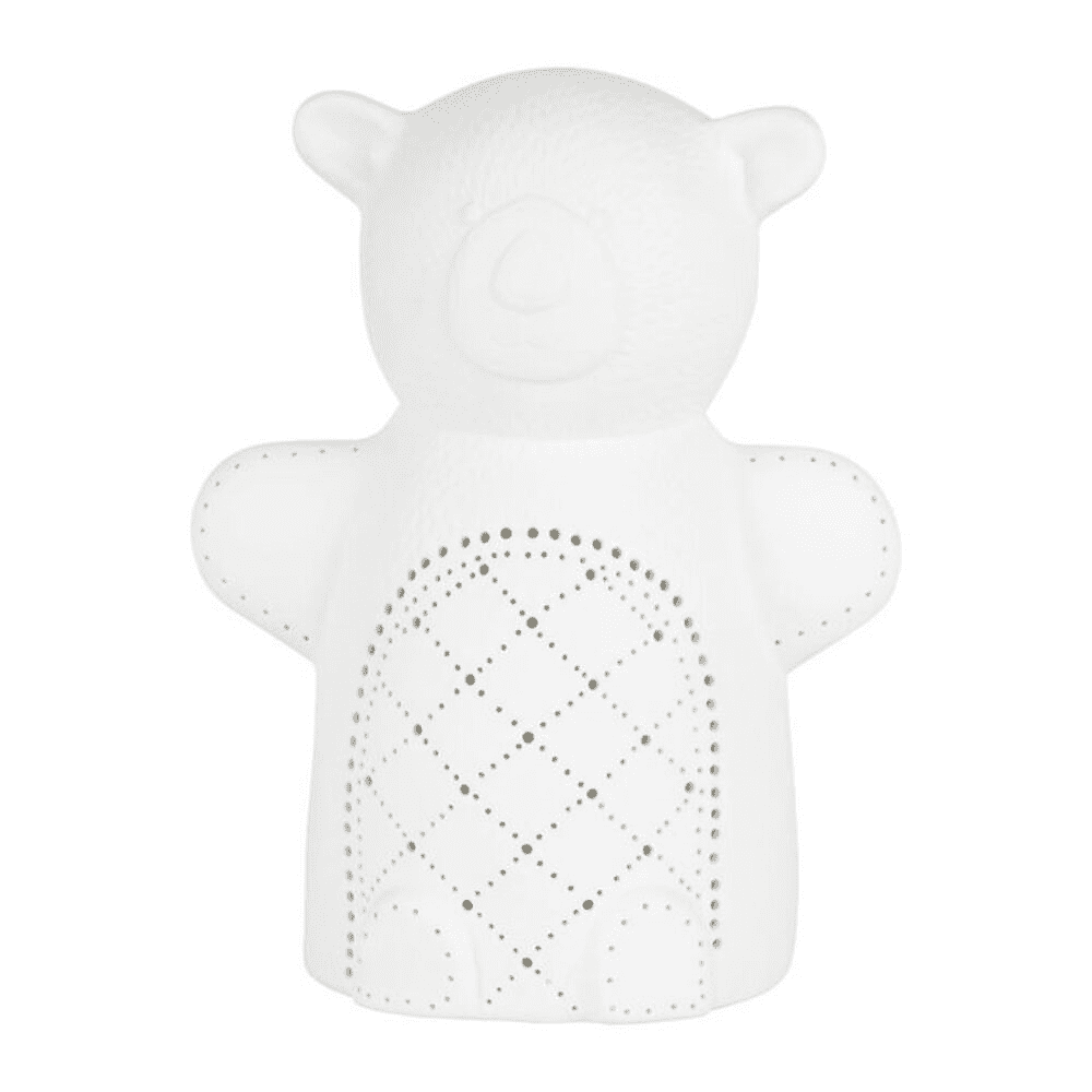 lampes en forme d'ourson blanc avec led sur fond blanc