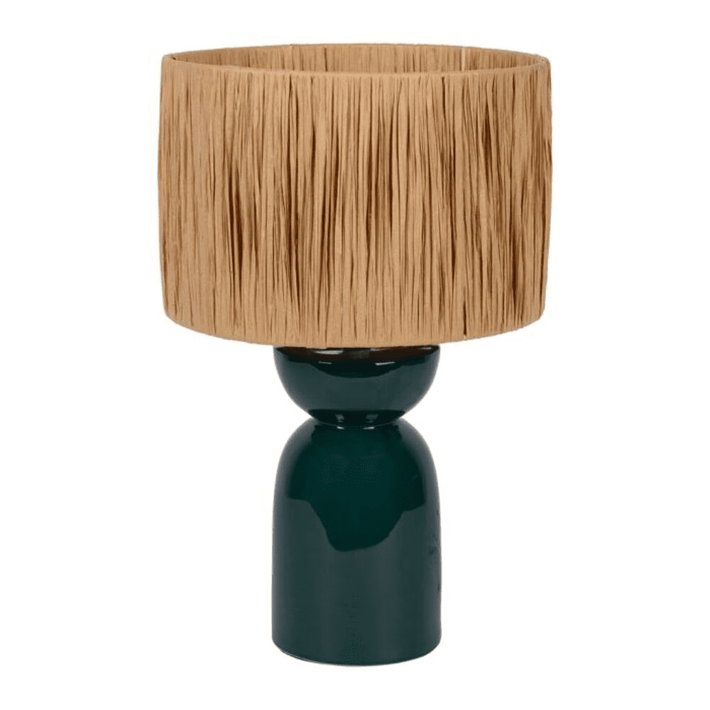 lampe couleur émraude et naturel sur fond blanc