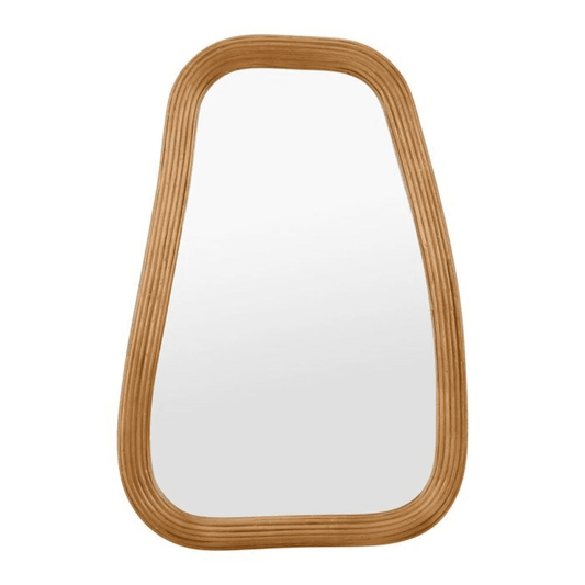 miroir ondulé couleur naturel sur fond blanc