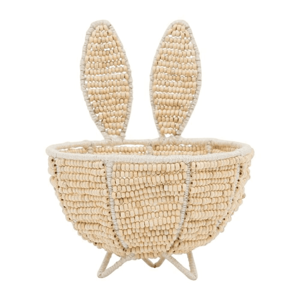 Panier Floreal naturel & ivoire sur fond blanc