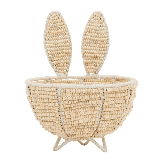 Panier Floreal naturel & ivoire sur fond blanc