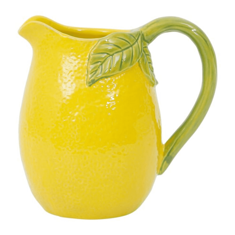 Pichet Citron jaune sur fond blanc 