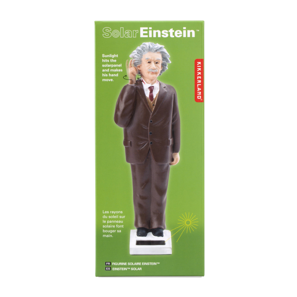 emballage figurine Einstein sur fond blanc