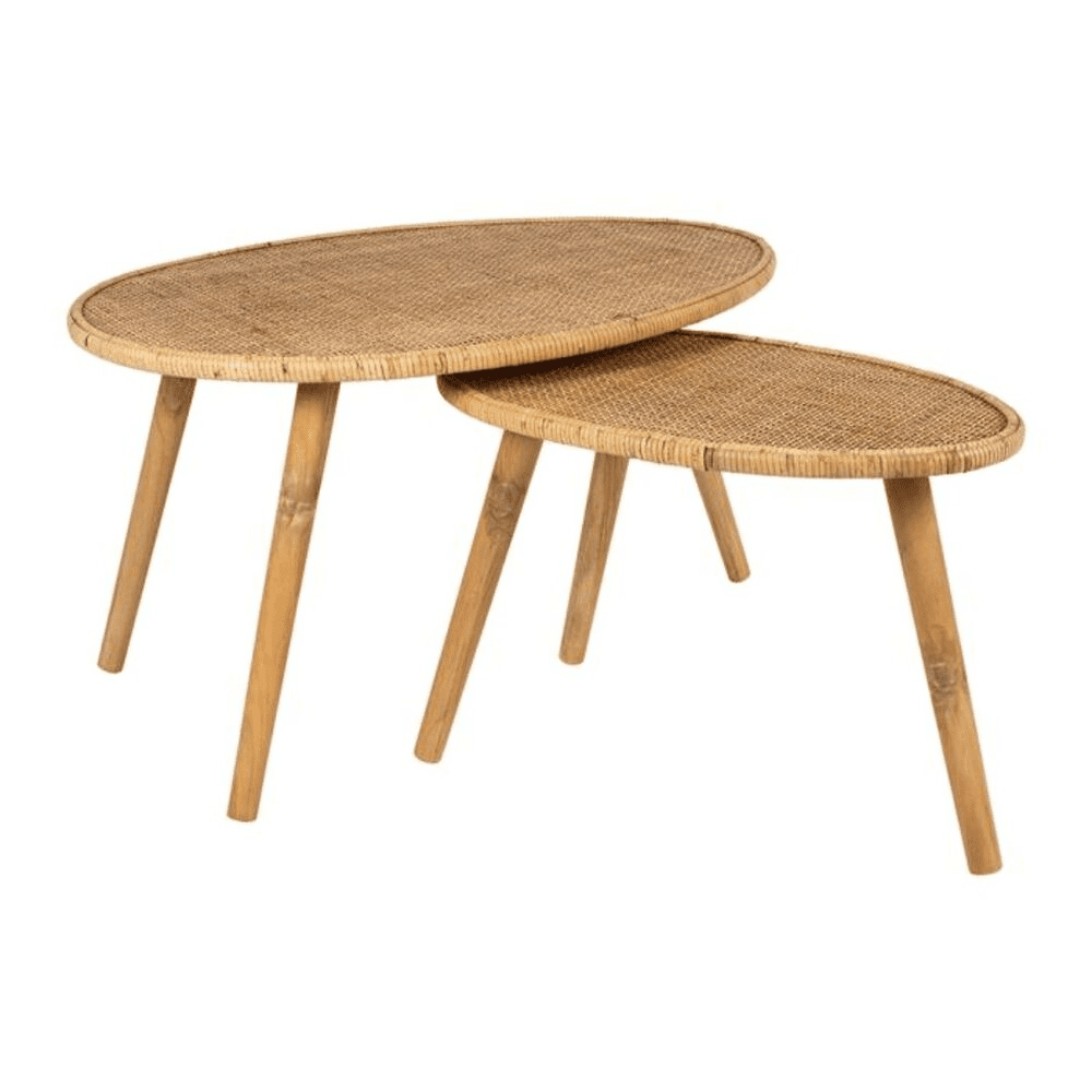 tables d'appoint nature sur fond blanc