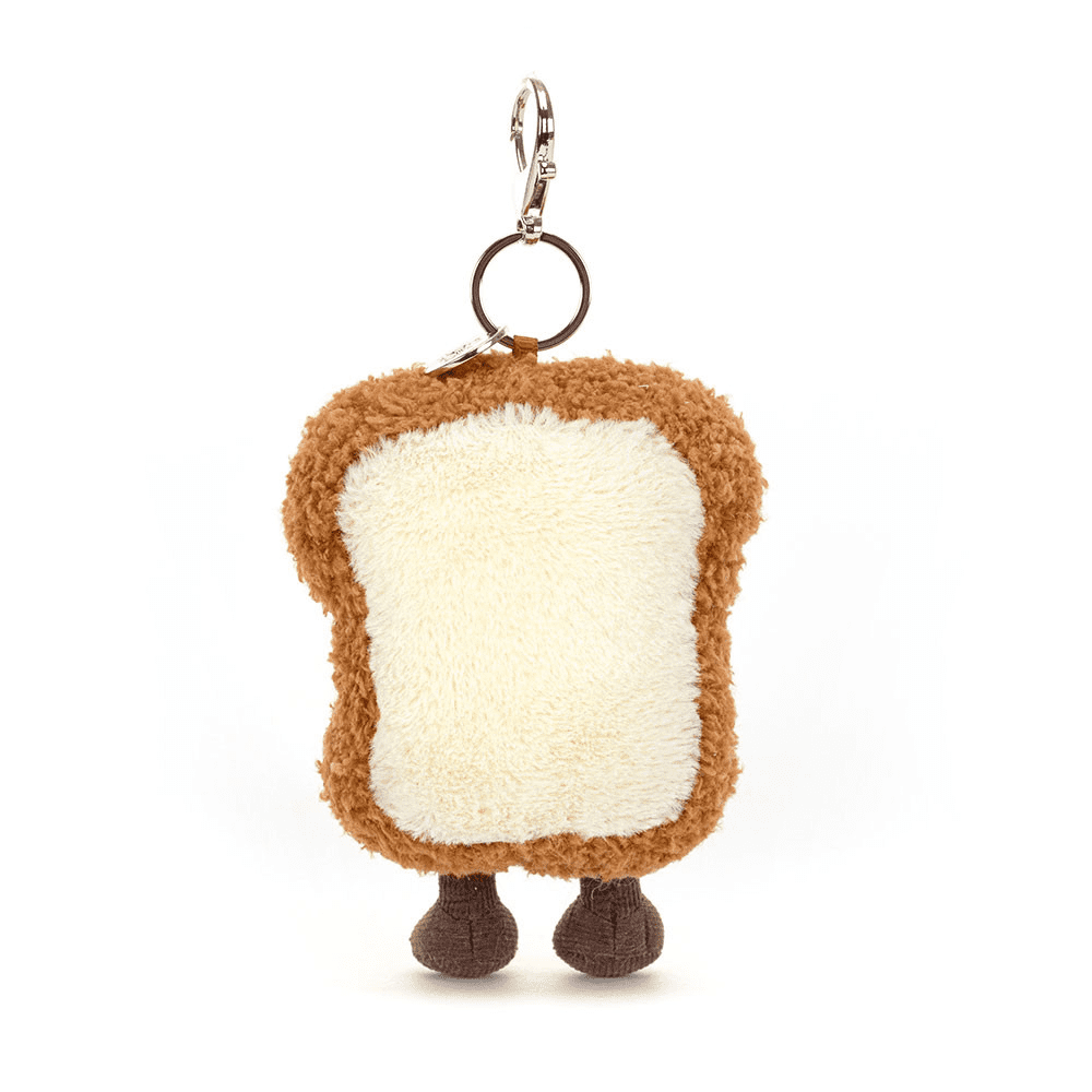 porte clé en forme de toast de dos sur fond blanc 