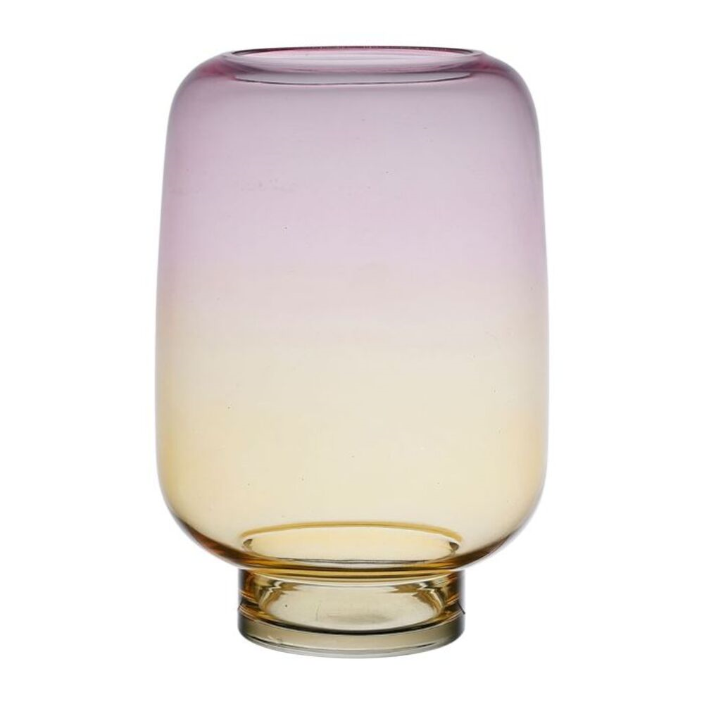 vase jaune et rose sur fond blanc